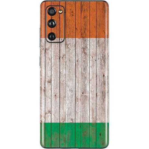 Ireland Flag Dark Wood Galaxy S20 Fan Edition Skin